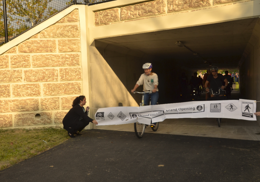 Scores of cyclists participated in the Grand Opening of the Shared-Use Pathway.